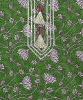 Girl Floral Jaal Suit Set - Green